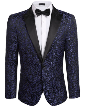 Coofandy Floral Party Tuxedo (US Only) Blazer coofandy Navy Blue XS 