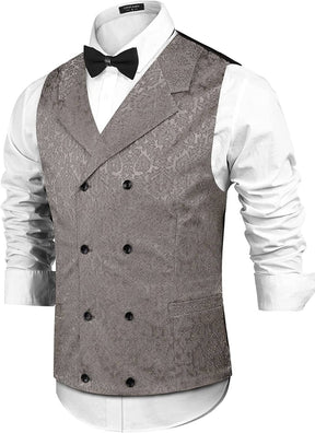 Coofandy Victorian Floral Vest (US Only) Vest coofandy Brown S 