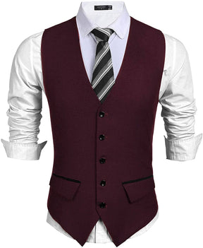 Coofandy Slim Fit Waistcoat (US Only) Vest coofandy Wine Red S 