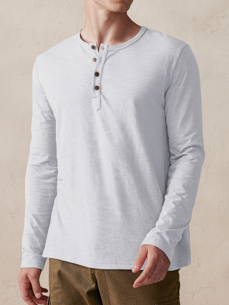 Comfy 100% Cotton Henley Shirt
