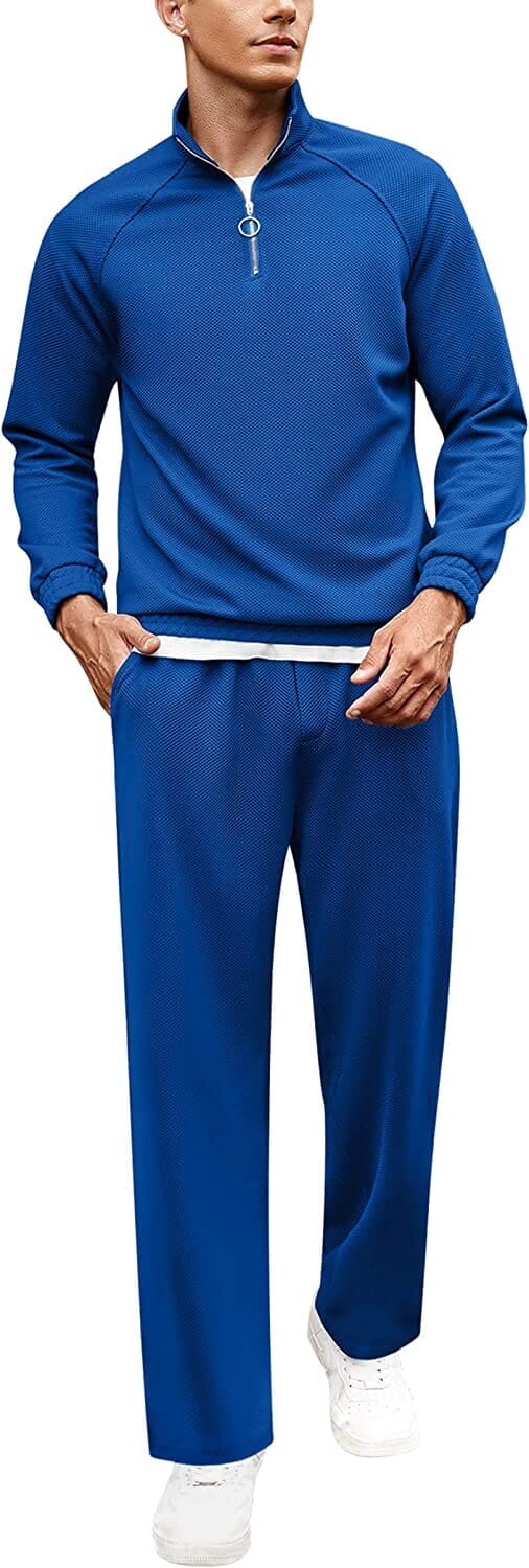 2 Piece Relaxed Fit Sport Sets (US Only) Sports Set Coofandy's Blue S 