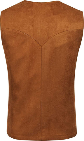 Solid Suede Leather Suit Vest (US Only) Vest COOFANDY Store 