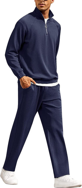 2 Piece Relaxed Fit Sport Sets (US Only) Sports Set Coofandy's Navy Blue XS 