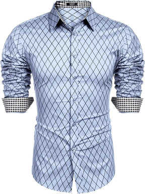 Business Long Sleeve Slim Fit Dress Shirt (US Only) Shirts COOFANDY Store Light Blue S 