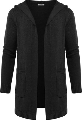Lightweight Knitted Cardigan Sweaters with Pockets (US Only) Coat COOFANDY Store Black S 