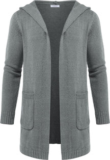 Lightweight Knitted Cardigan Sweaters with Pockets (US Only) Coat COOFANDY Store Light Grey S 