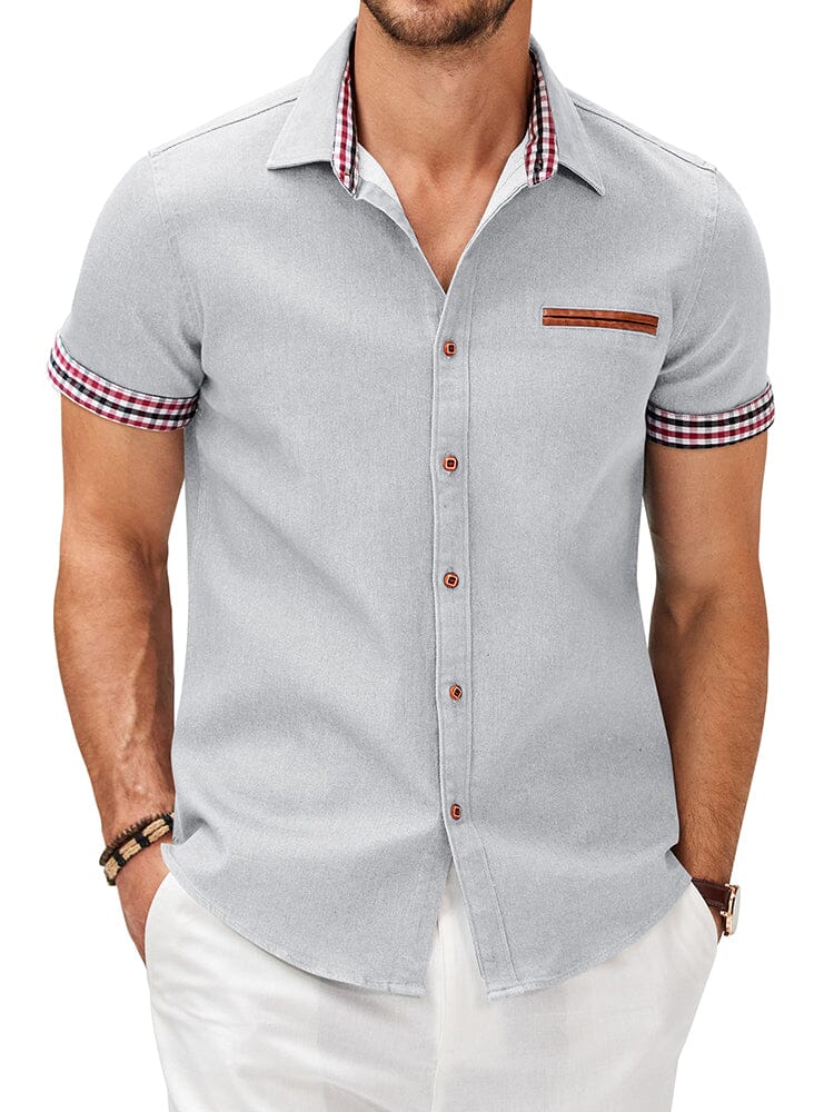 Cozy Denim Work Shirt (US Only) Shirts coofandy Light Grey S 