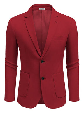 Casual Knitted Blazer Suit Jacket (US Only) Blazer coofandy Red S 