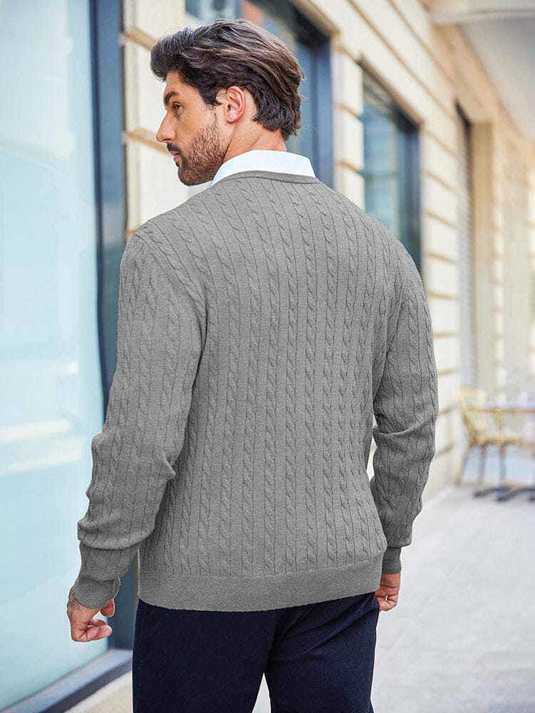 Classic Cable Knitted Pullover Sweater coofandy