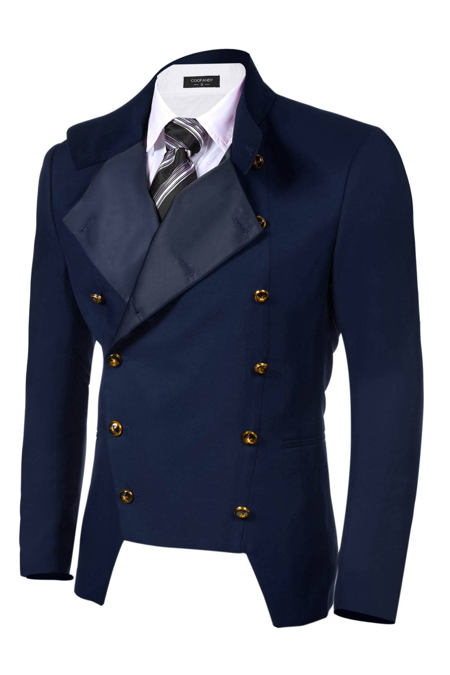 Coofandy Double-Breasted Blazer (US Only) Blazer coofandy Navy Blue S 