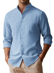 Leisure Soft 100% Cotton Shirt (US Only) Shirts coofandy Sky Blue S 