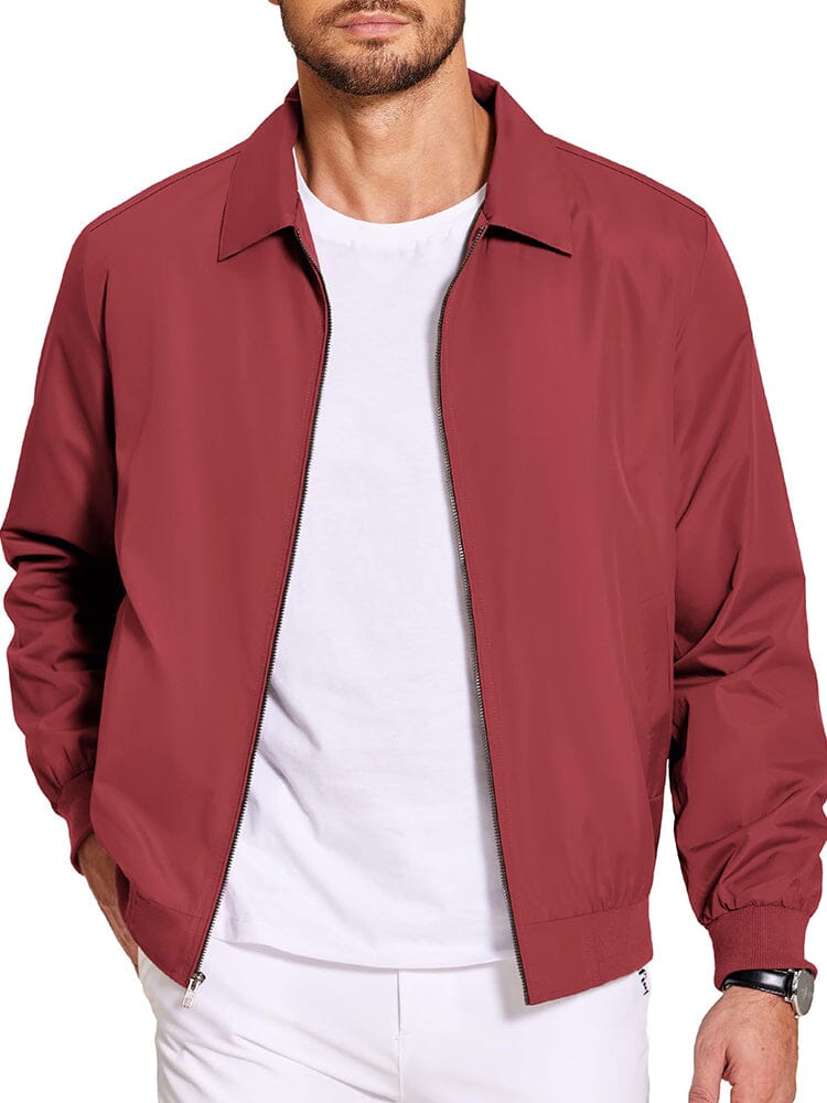 Casual Windproof Bomber Jacket (US Only) Jackets coofandy Wine Red S 