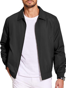 Casual Windproof Bomber Jacket (US Only) Jackets coofandy Black S 