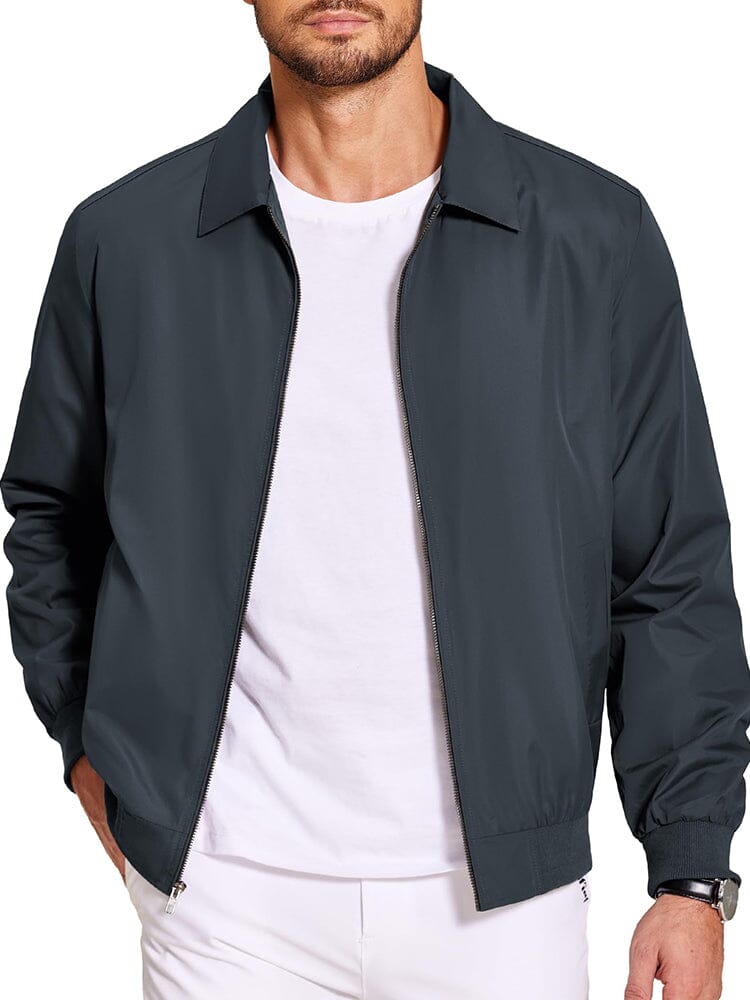 Casual Windproof Bomber Jacket (US Only) Jackets coofandy Navy Blue S 