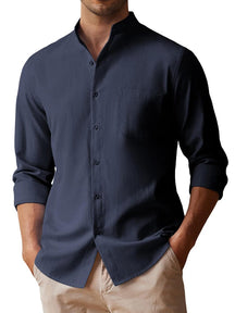 Leisure Soft 100% Cotton Shirt (US Only) Shirts coofandy Navy Blue S 