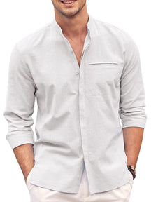 Classic fit Long Sleeve Cotton Shirt (US Only) Shirts coofandy White S 