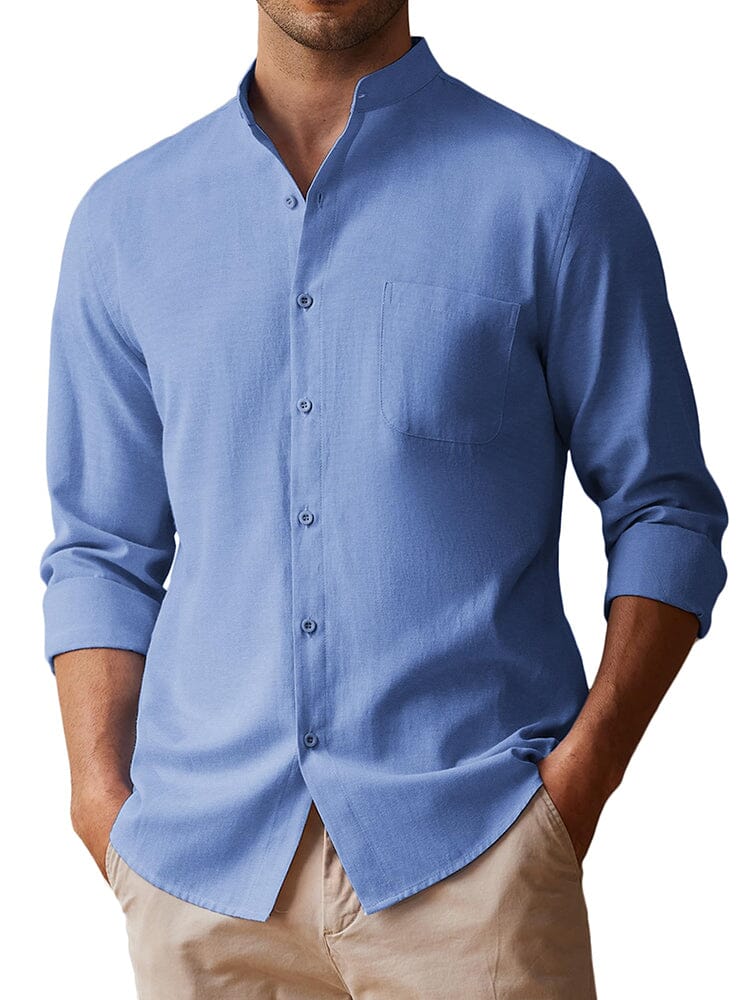 Leisure Soft 100% Cotton Shirt (US Only) Shirts coofandy Denim Blue S 