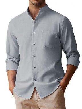 Leisure Soft 100% Cotton Shirt (US Only) Shirts coofandy Light Grey S 