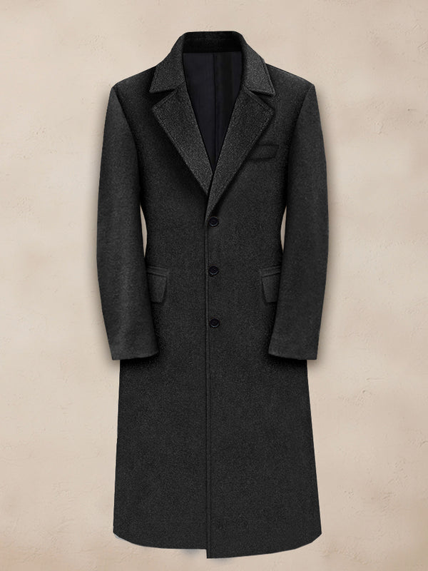 Classic Black Lined Tweed Coat