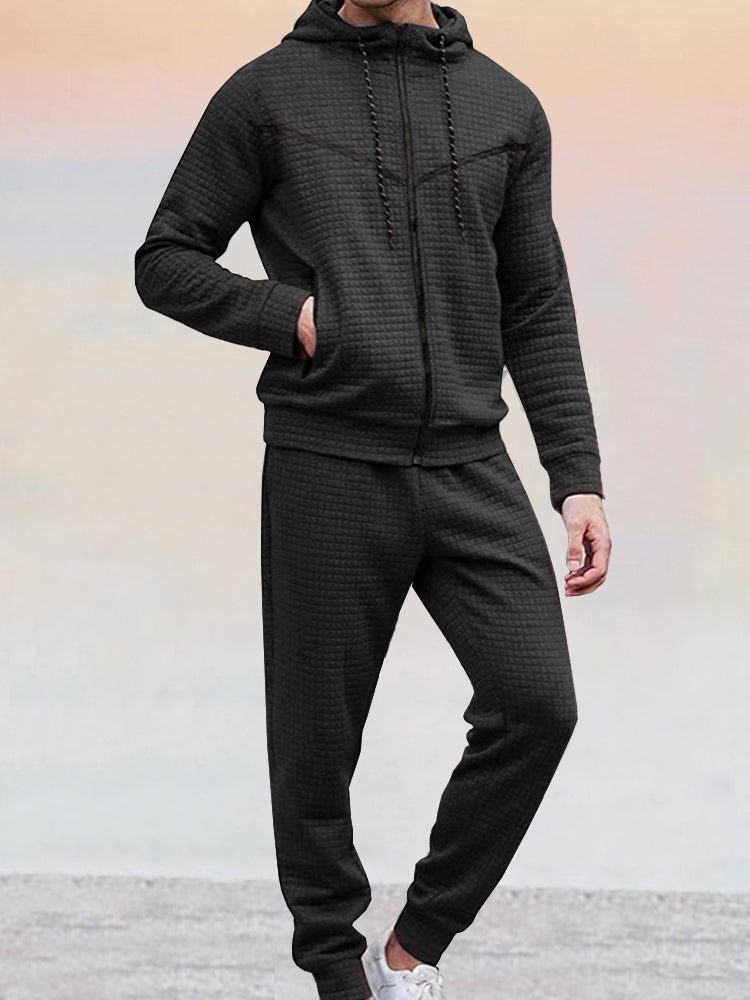 Casual 2-Piece Waffle Tracksuit Outfits