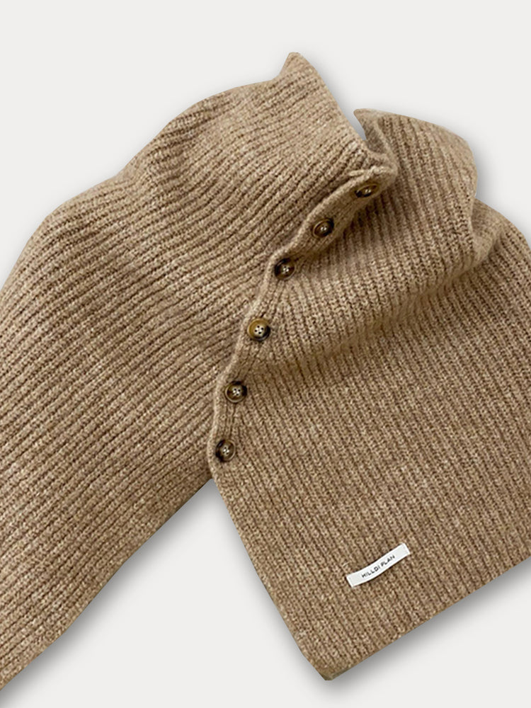 Stylish Knit Button Shawl Scarf