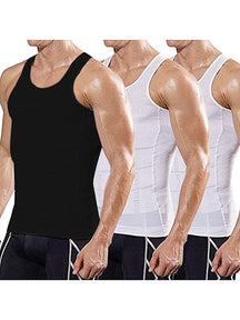 Compression Gym Workout Tank Top (US Only) Tank Tops coofandy Black/White/White M 