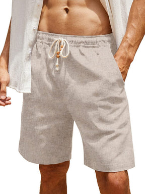 Coofandy Casual Elastic Waist Linen Holiday Shorts (US Only) Shorts coofandy Light Khaki S 