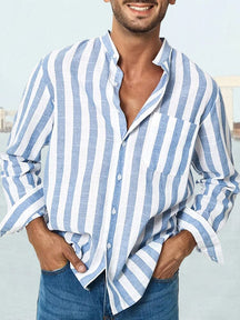 Coofandy Striped Casual Shirt Shirts coofandy Blue M 