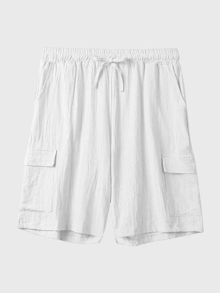 Coofandy Vacation Cotton Short with Pockets coofandystore White M 