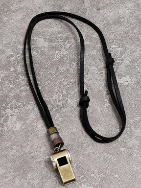 Vintage Whistle Pendant Necklace