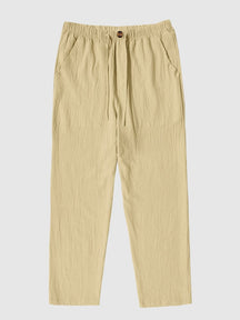 Coofandy Linen Style Yoga Pants With Pockets coofandystore Light Yellow S 