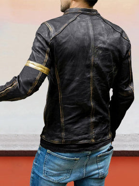 Stand Collar Punk Leather Jacket Jackets coofandystore 