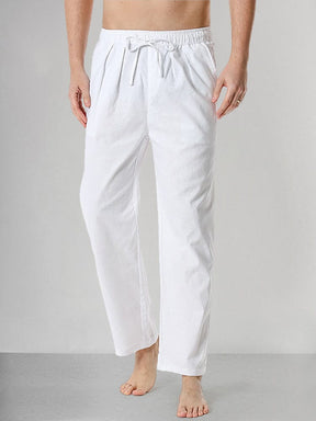 Casual Cotton Linen Pants Pants coofandystore White S 