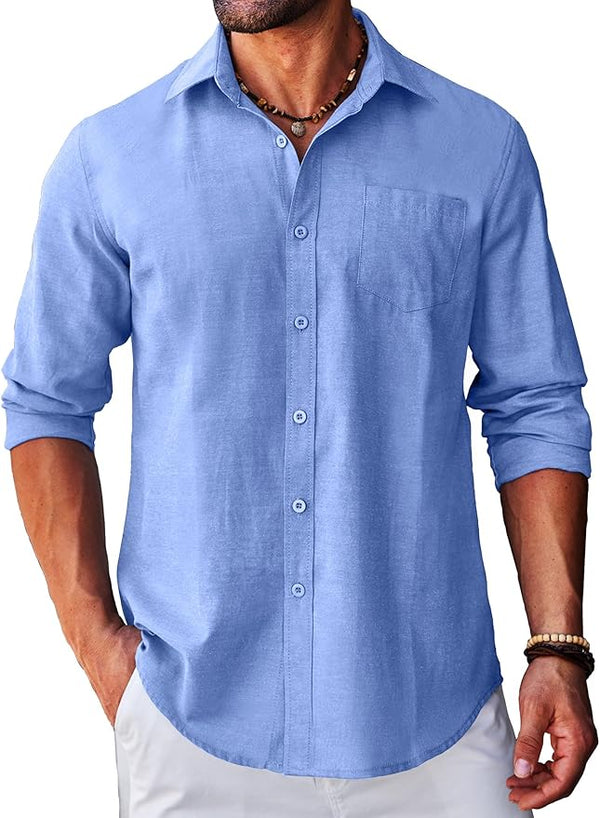 COOFANDY Men's Long Sleeve Button Down Casual Untucked Regular-Fit Oxford Dress Shirts