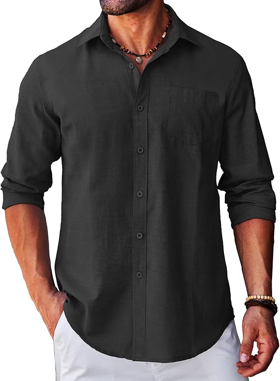 COOFANDY Men's Long Sleeve Button Down Casual Untucked Regular-Fit Oxford Dress Shirts