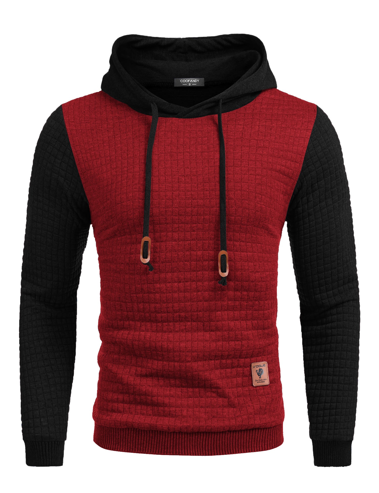 COOFANDY Mens Hooded Sweatshirt Casual Long Sleeve Drawstring Waffle Knit Pullover Hoodies