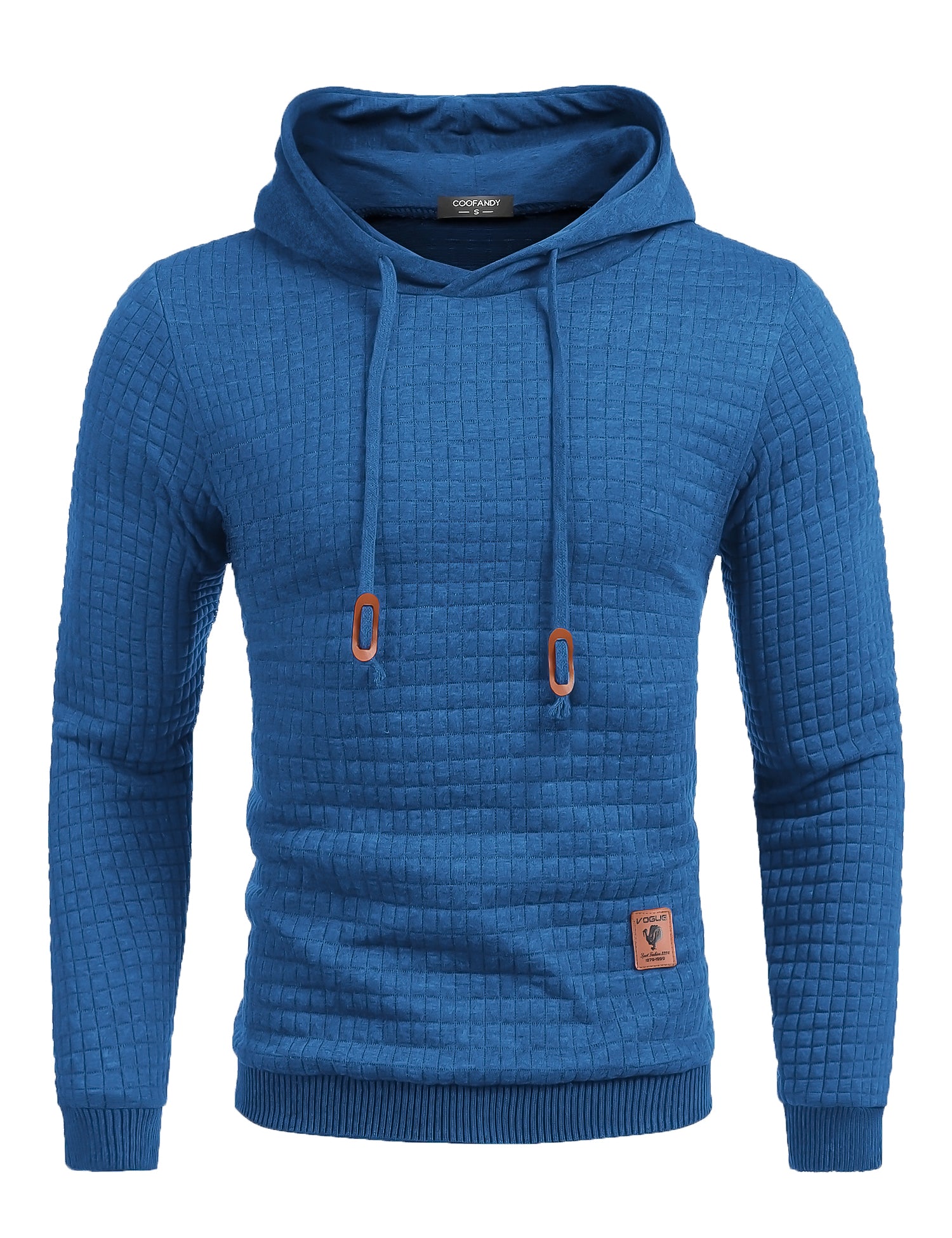 COOFANDY Mens Hooded Sweatshirt Casual Long Sleeve Drawstring Waffle Knit Pullover Hoodies