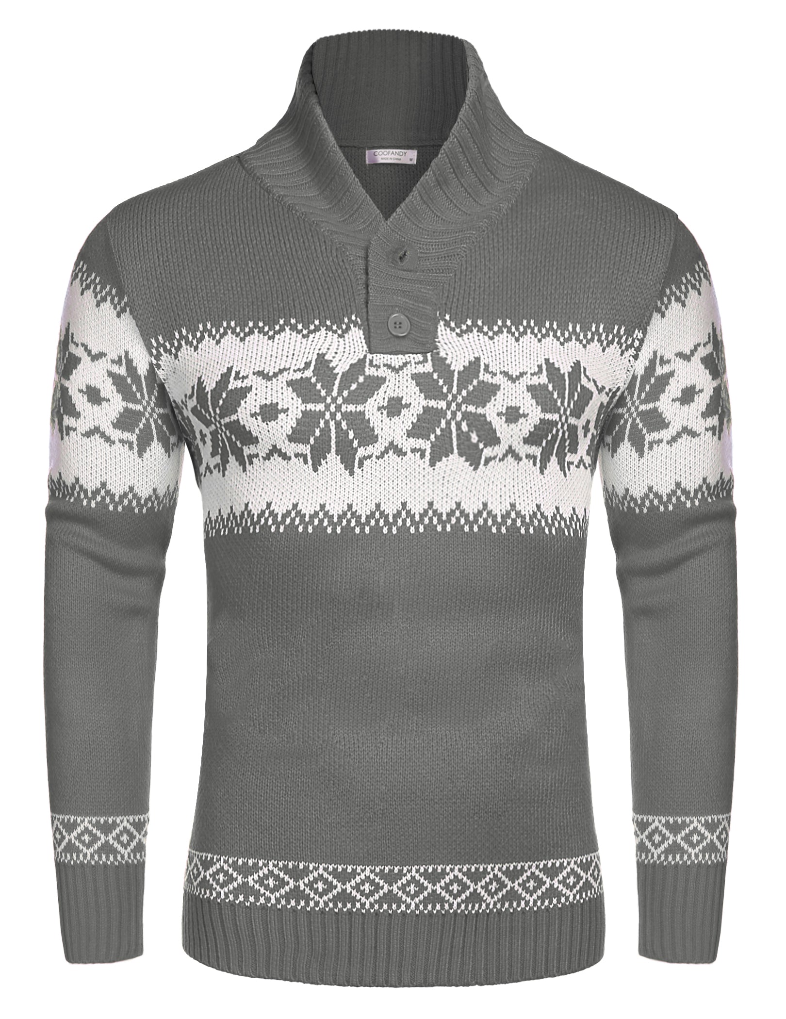 COOFANDY Men's Christmas Sweater Ugly Knitted Xmas Sweaters Casual Snowflake Pullover Knitwear