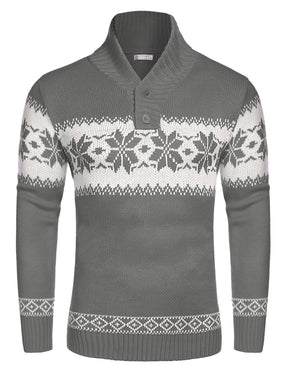 COOFANDY Men's Christmas Sweater Ugly Knitted Xmas Sweaters Casual Snowflake Pullover Knitwear