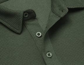 COOFANDY Men's Waffle Knit Polo Shirt and Shorts Set 2 Pieces Outfits Summer Suit Casual Tracksuit with Pockets