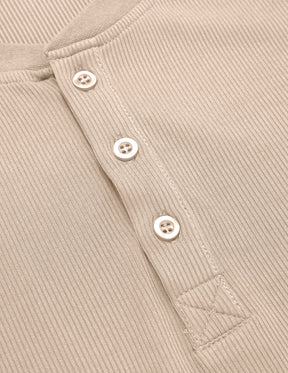 COOFANDY Men's Long Sleeve Henley Shirts Stretch Ribbed T-Shirts Fashion Casual Basic Tops
