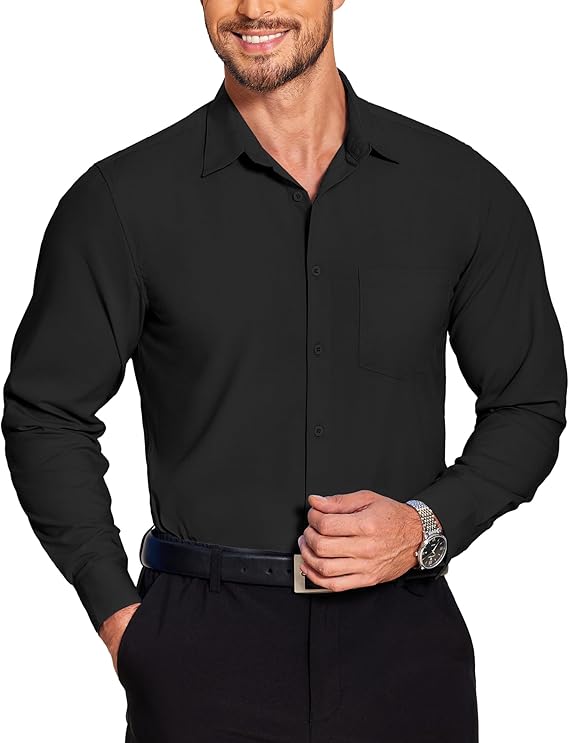 COOFANDY Men's Long Sleeve Muscle Fit Dress Wrinkle-Free Button Down Business Casual Shirts