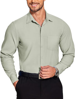COOFANDY Men's Long Sleeve Muscle Fit Dress Wrinkle-Free Button Down Business Casual Shirts
