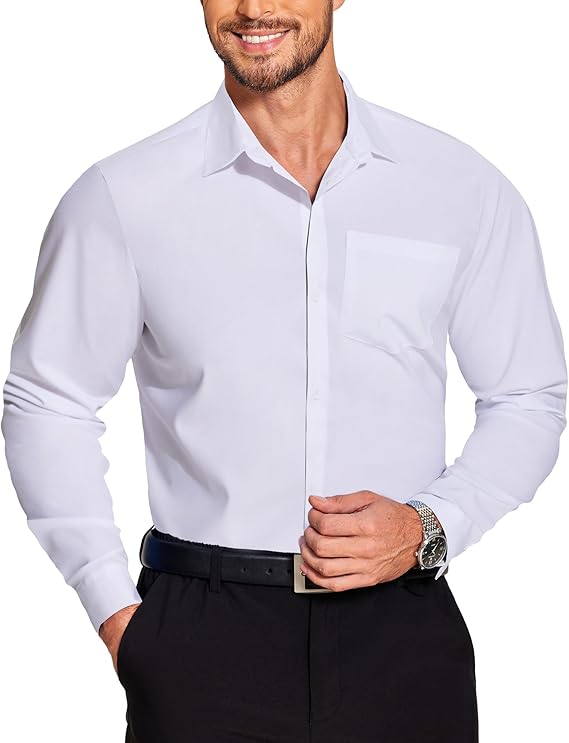 COOFANDY Men's Long Sleeve Muscle Fit Dress Wrinkle-Free Button Down Business Casual Shirts