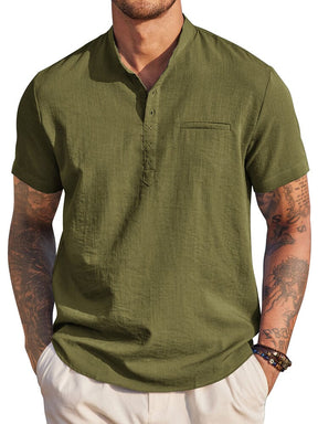 Classic Comfy Summer Henley Shirt (US Only) Shirts coofandy Army Green S 