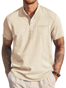 Classic Comfy Summer Henley Shirt (US Only) Shirts coofandy Cream S 