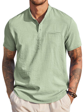 Classic Comfy Summer Henley Shirt (US Only) Shirts coofandy Light Green S 