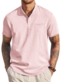 Classic Comfy Summer Henley Shirt (US Only) Shirts coofandy Pink S 