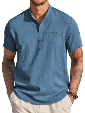 Classic Comfy Summer Henley Shirt (US Only) Shirts coofandy Dark Blue S 