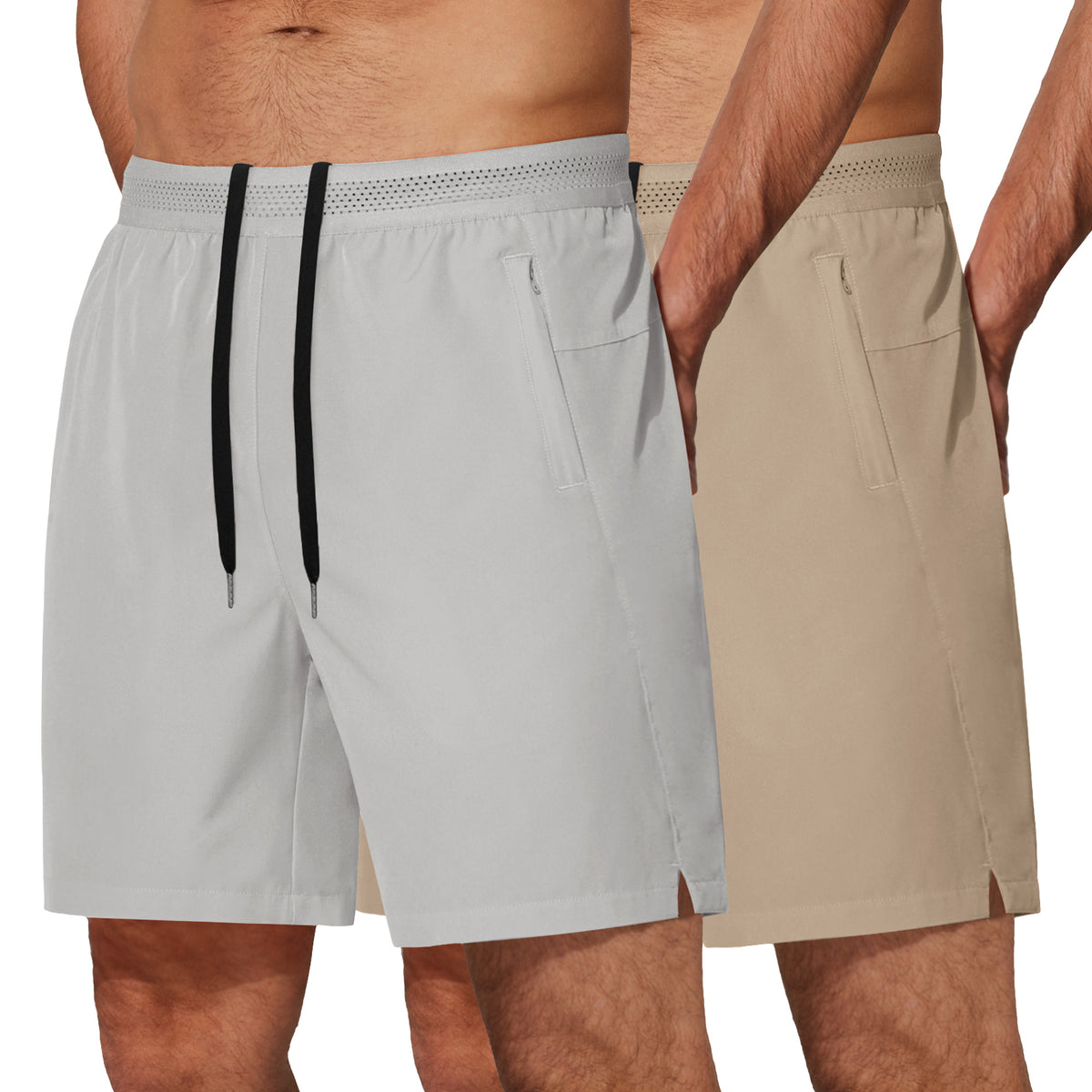 COOFANDY Men's 2 Pack Gym Workout Shorts 7 Inch Quick Dry Athletic Shorts Lightweight Running Shorts with Pockets